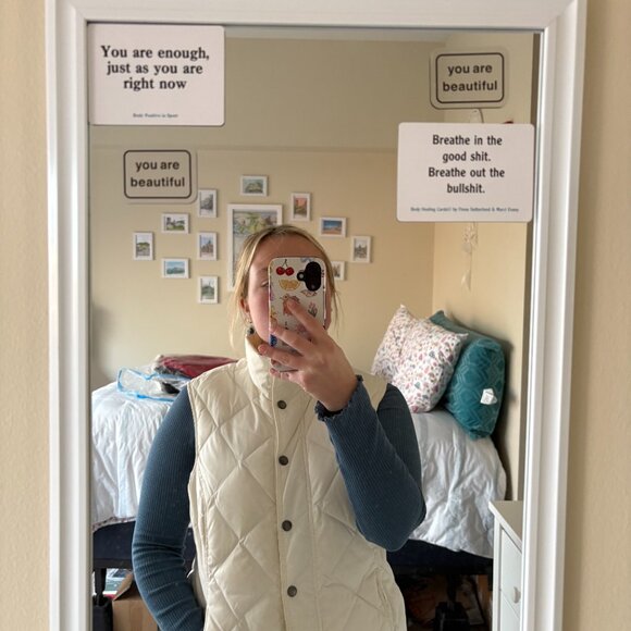 Land's End White Puffer Vest - Picture 4 of 5